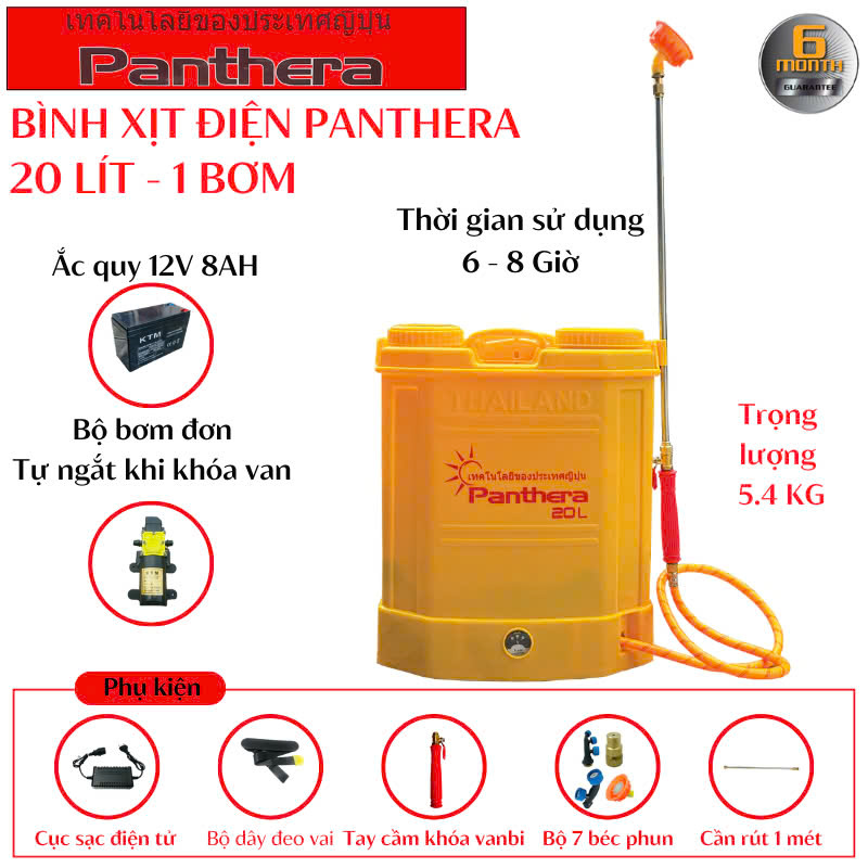 Bình xịt điện Panthera 20L bơm đơn - Kiên Thành