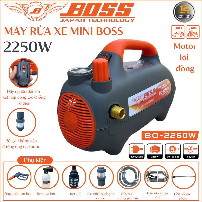 Máy rửa xe Boss mini 2250W