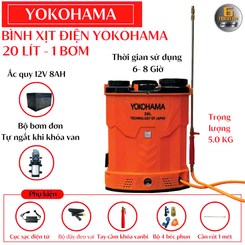 Bình xịt điện YOKOHAMA 20L bơm đơn