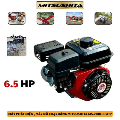 Động cơ xăng 6.5HP, Hiệu MITSUSHITA, Model MS-200L (Cốt xéo)